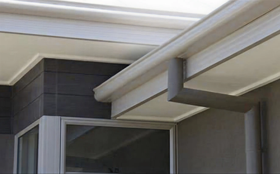 Gutter and downpipe replacement detail